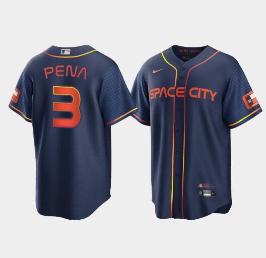 Youth Houston Astros #3 Jeremy Peña 2022 Navy City Connect Stitched Jersey